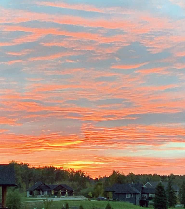 Pink Clouds at Sunrise at Spring Lake Ranch